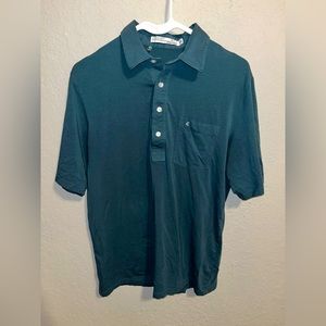 Criquet Green Short Sleeve Polo Players Shirt Chest Pocket Golf Casual Size M